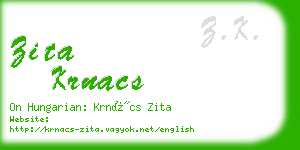 zita krnacs business card